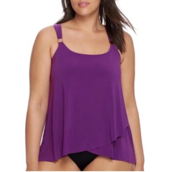 Miraclesuit Razzle Dazzle Tankini Top Pink Underwire swimwear New 16 orchid - Picture 4 of 10